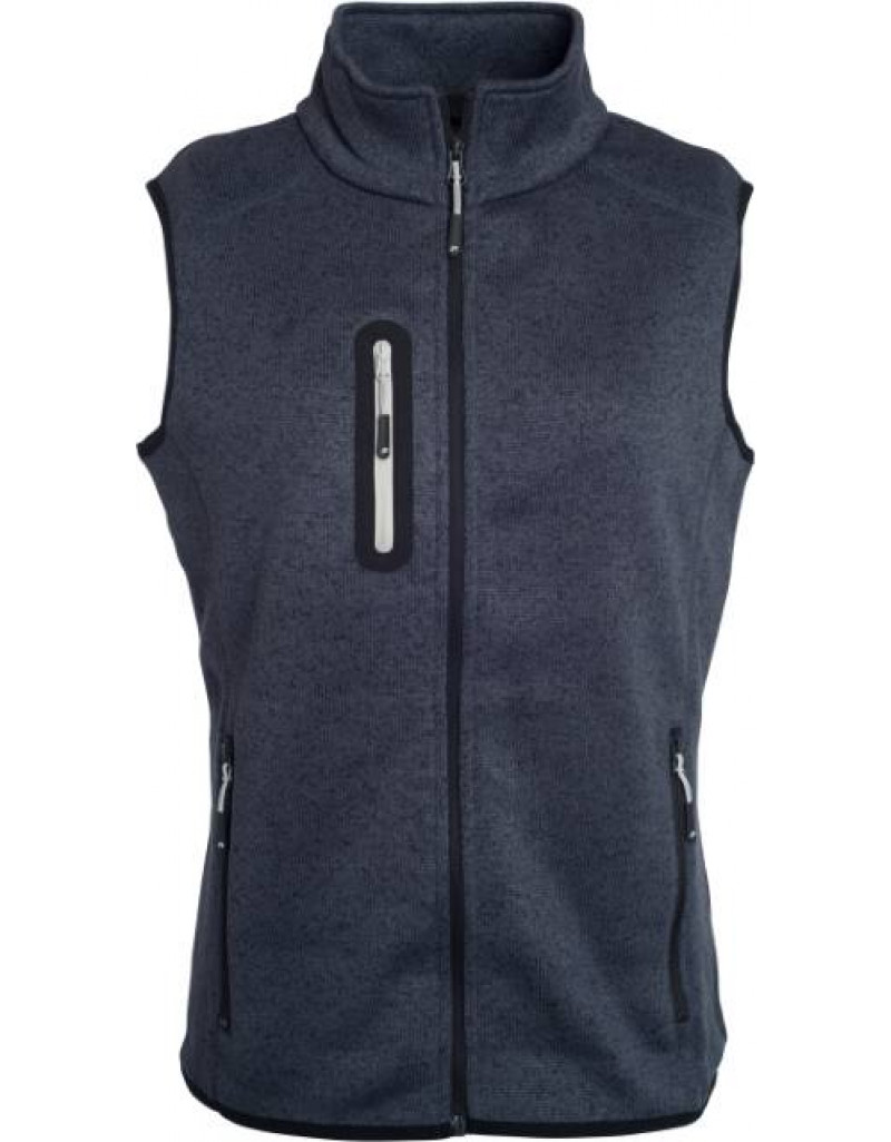 Vestă tricotată din fleece pentru femei cu guler ridicat